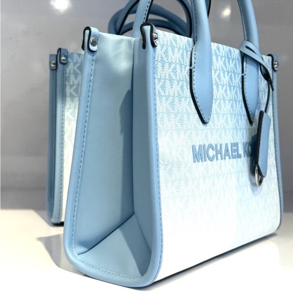 Michael Kors Small Shopper TZ Xbody Bag Light Sky Blue - Picture 6 of 9